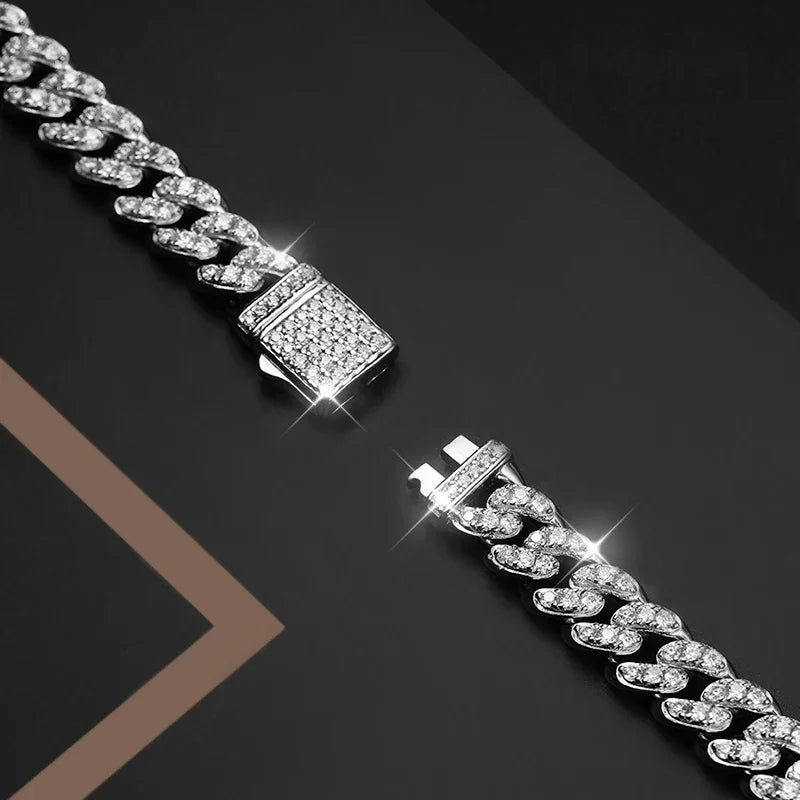 8mm Moissanite Cuban Link Bracelet