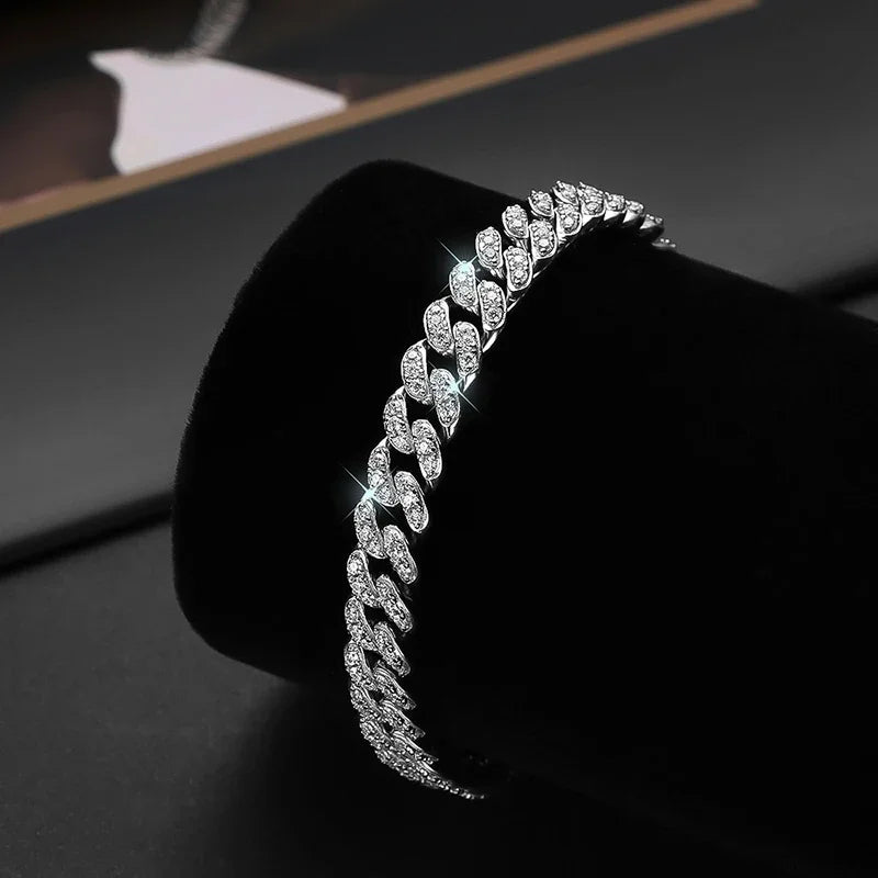 8mm Moissanite Cuban Link Bracelet