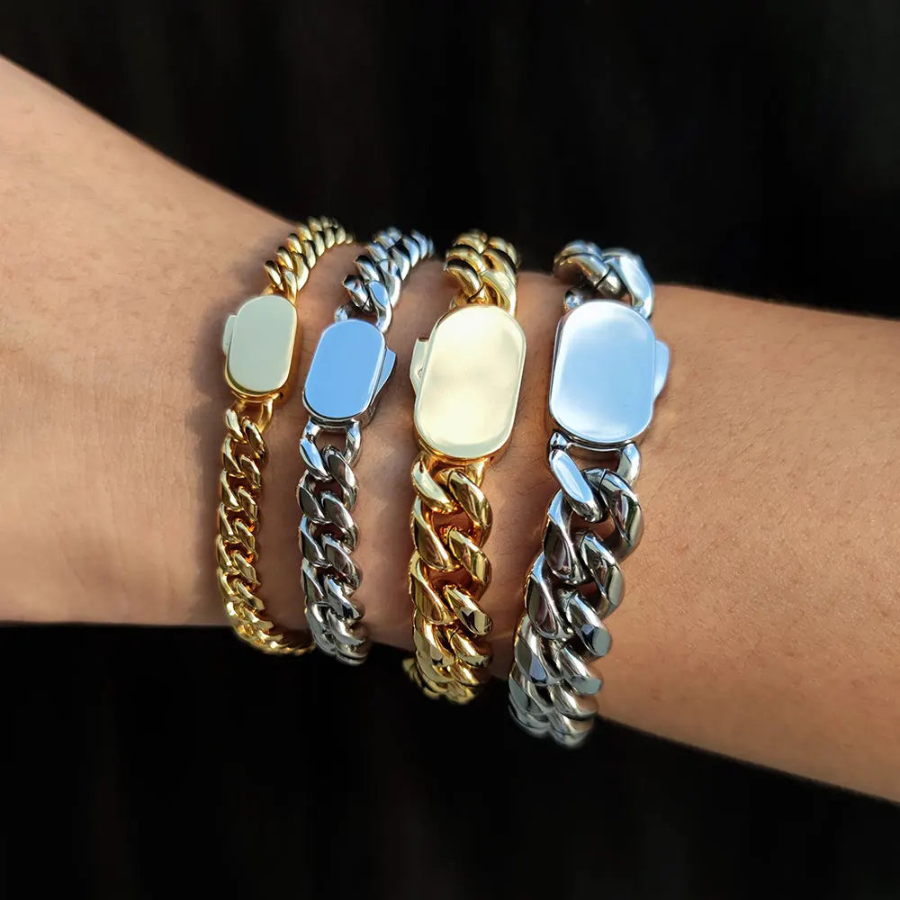 Cuban Link Bracelet - Silver Color