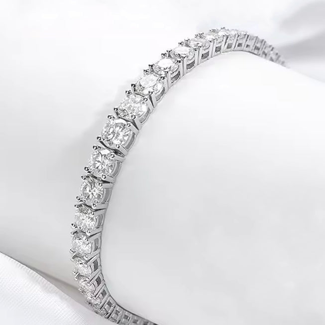 Moissanite bracelet on a white background