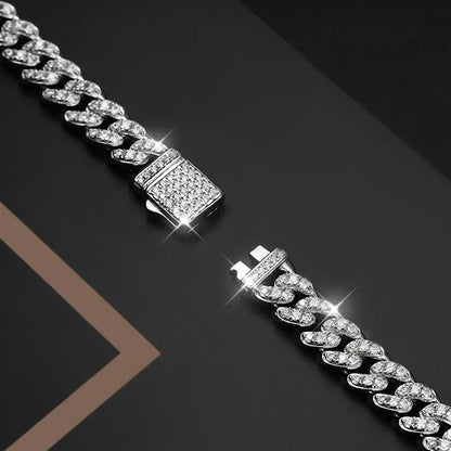 8mm Moissanite Cuban Link Bracelet