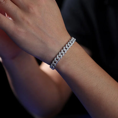 8mm Moissanite Cuban Link Bracelet