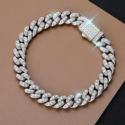 8mm Moissanite Cuban Link Bracelet