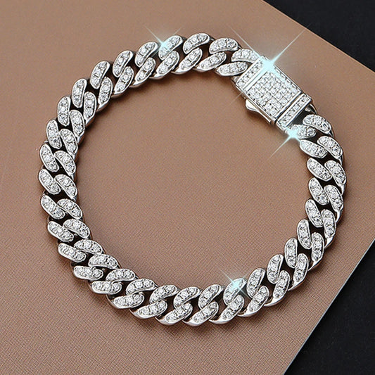 8mm Moissanite Cuban Link Bracelet