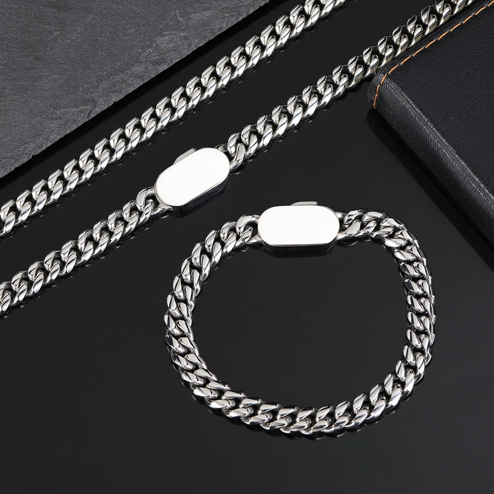 Cuban Link Bracelet - Silver Color