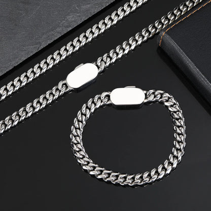 Cuban Link Bracelet - Silver Color