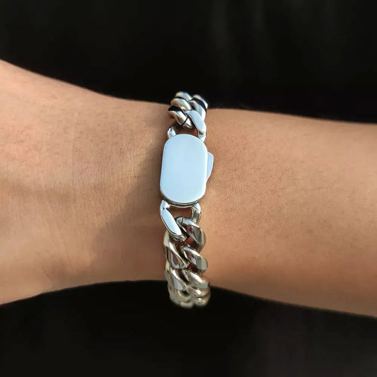 Cuban Link Bracelet - Silver Color