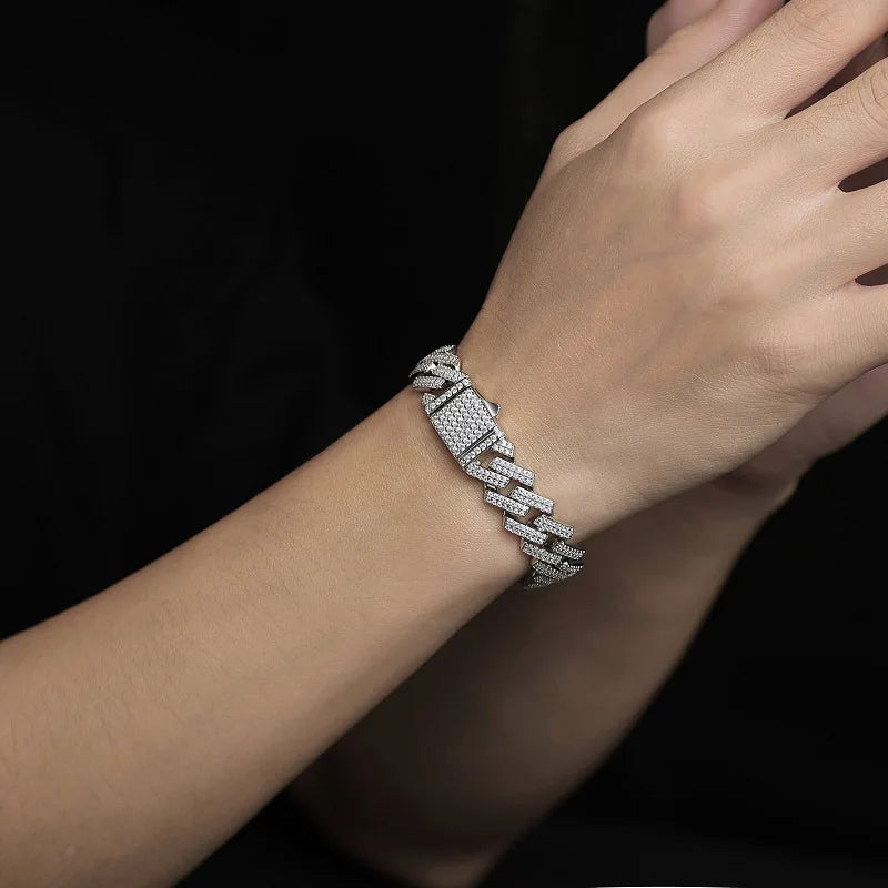 8mm Moissanite Cuban Link Bracelet