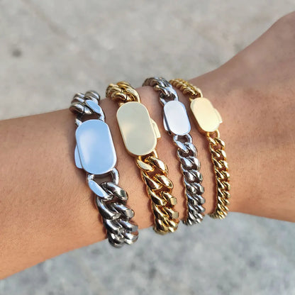 Cuban Link Bracelet - Silver Color