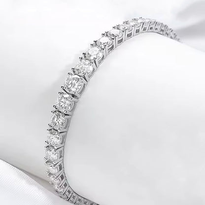 Moissanite bracelet on a white background