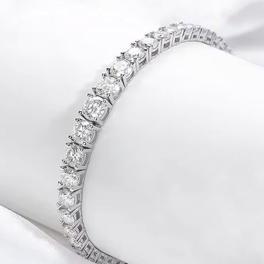 Moissanite bracelet on a white background